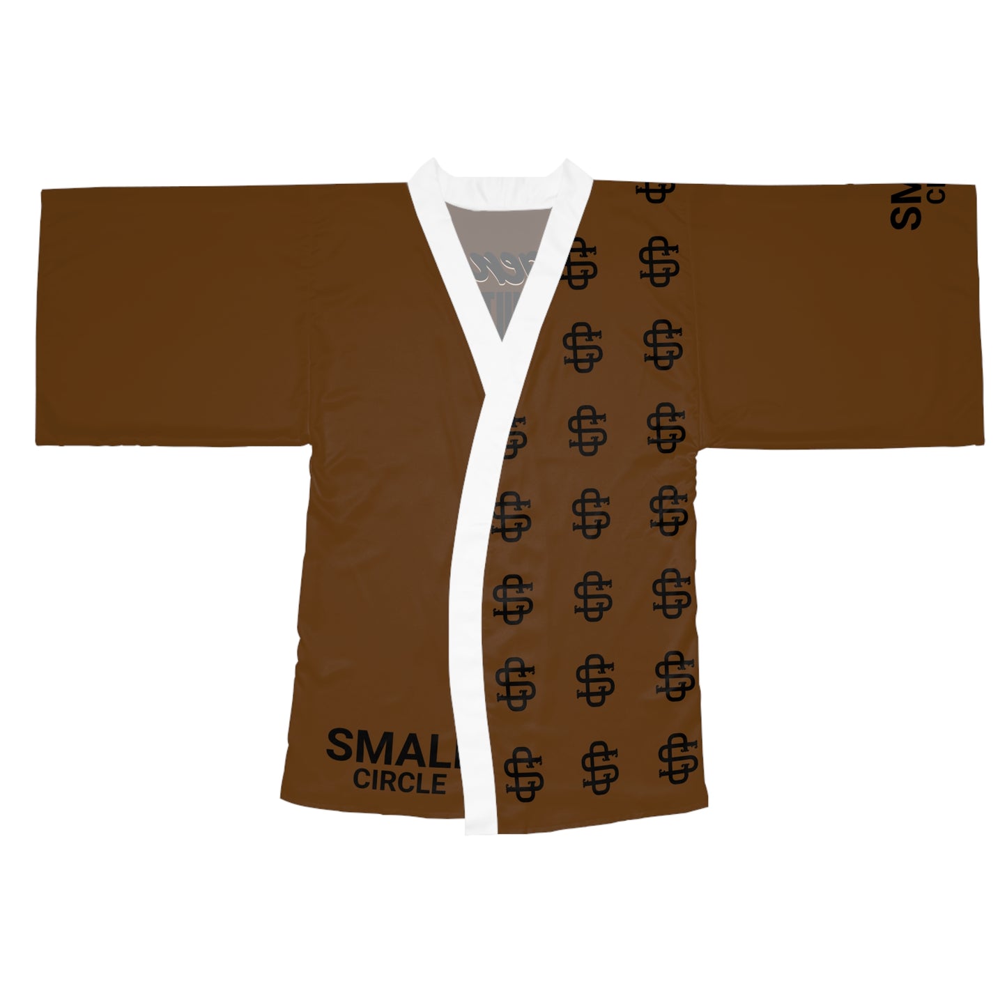Small Circle Brown Long Sleeve Kimono Robe