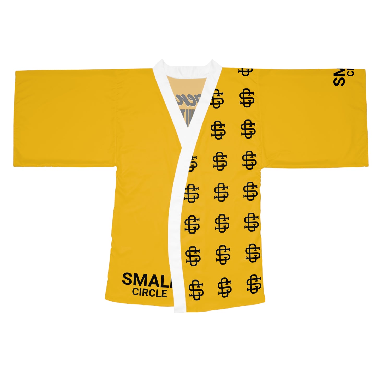 Small Circle Yellow Long Sleeve Kimono Robe