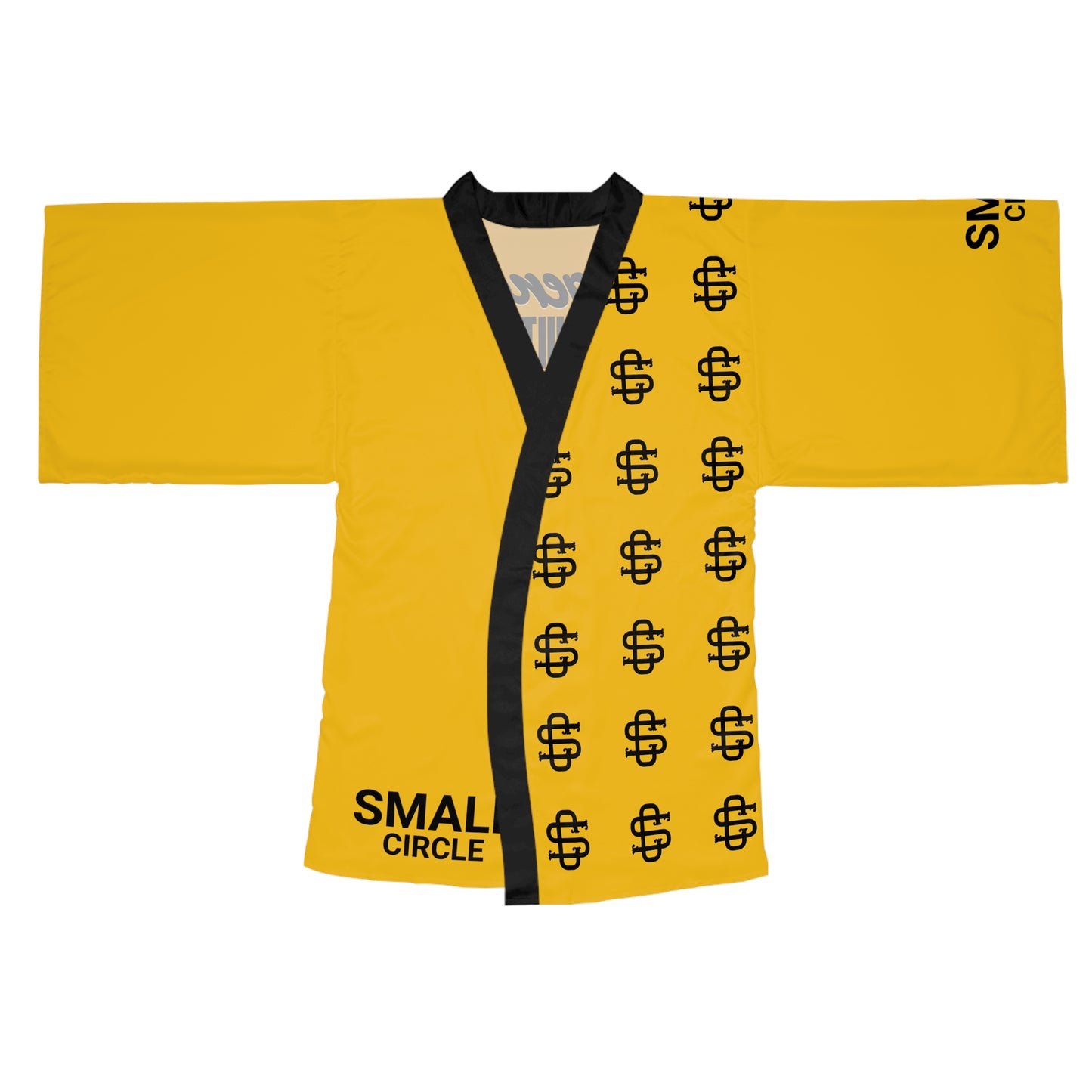 Small Circle Yellow Long Sleeve Kimono Robe