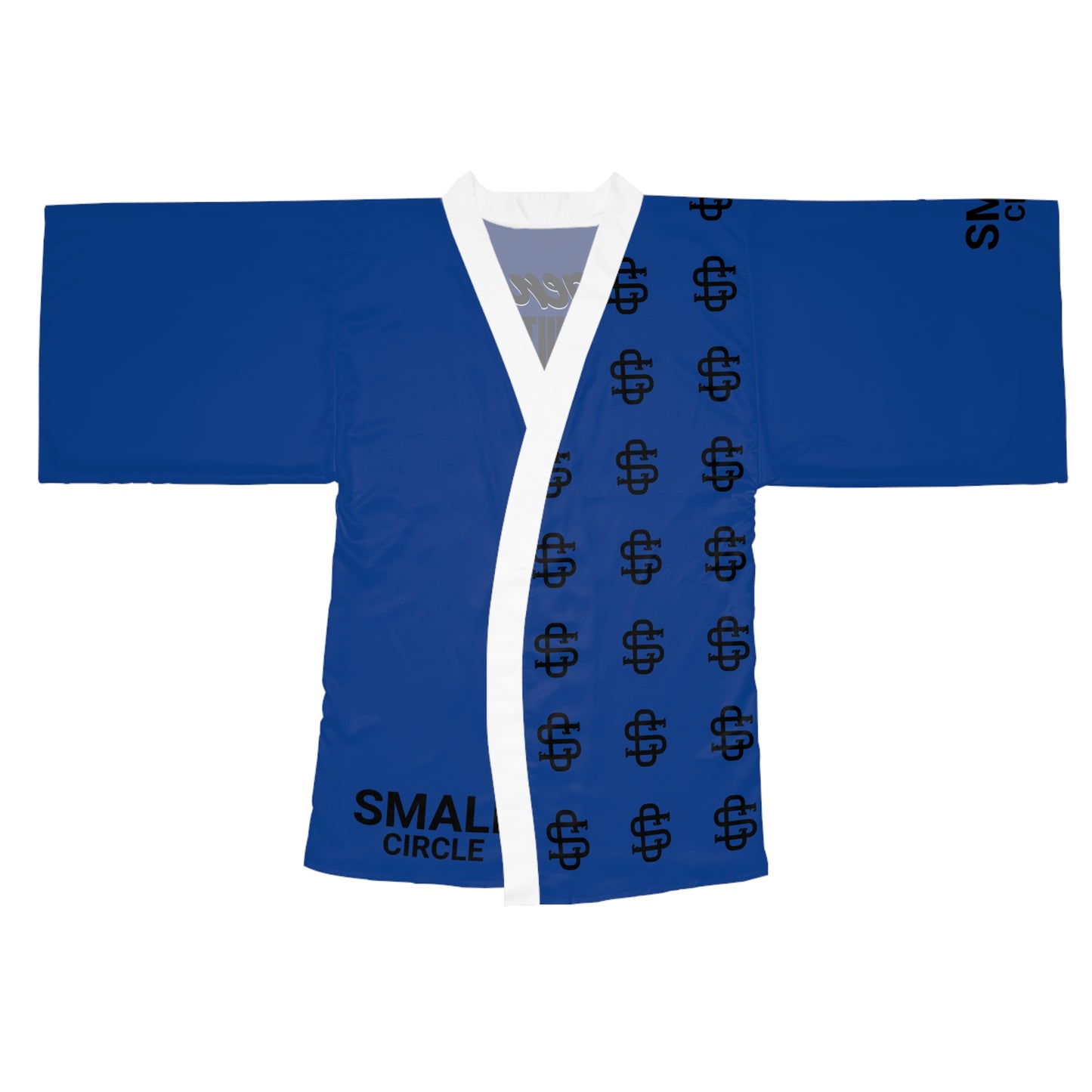 Small Circle Navy Long Sleeve Kimono Robe