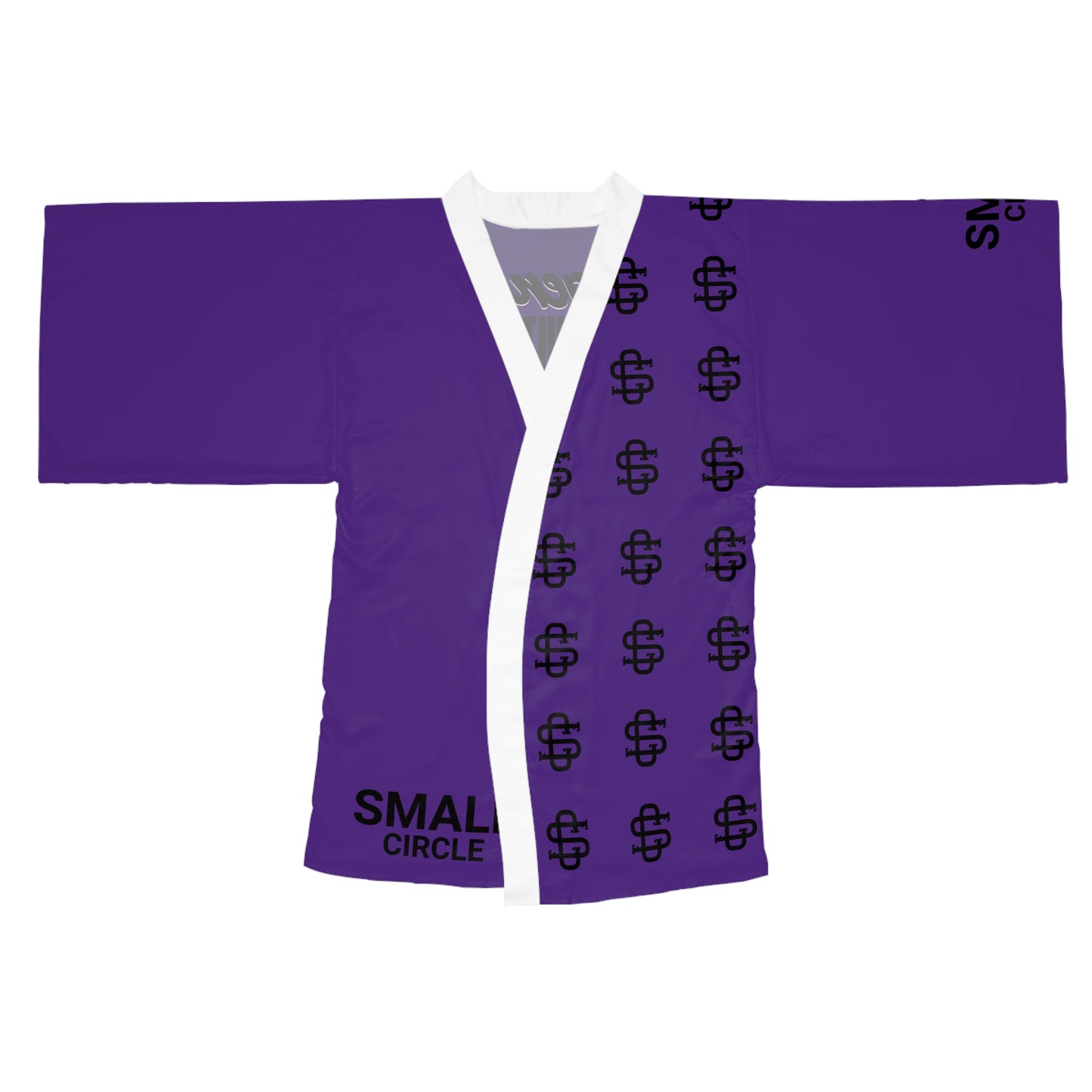 Small Circle Purple Long Sleeve Kimono Robe
