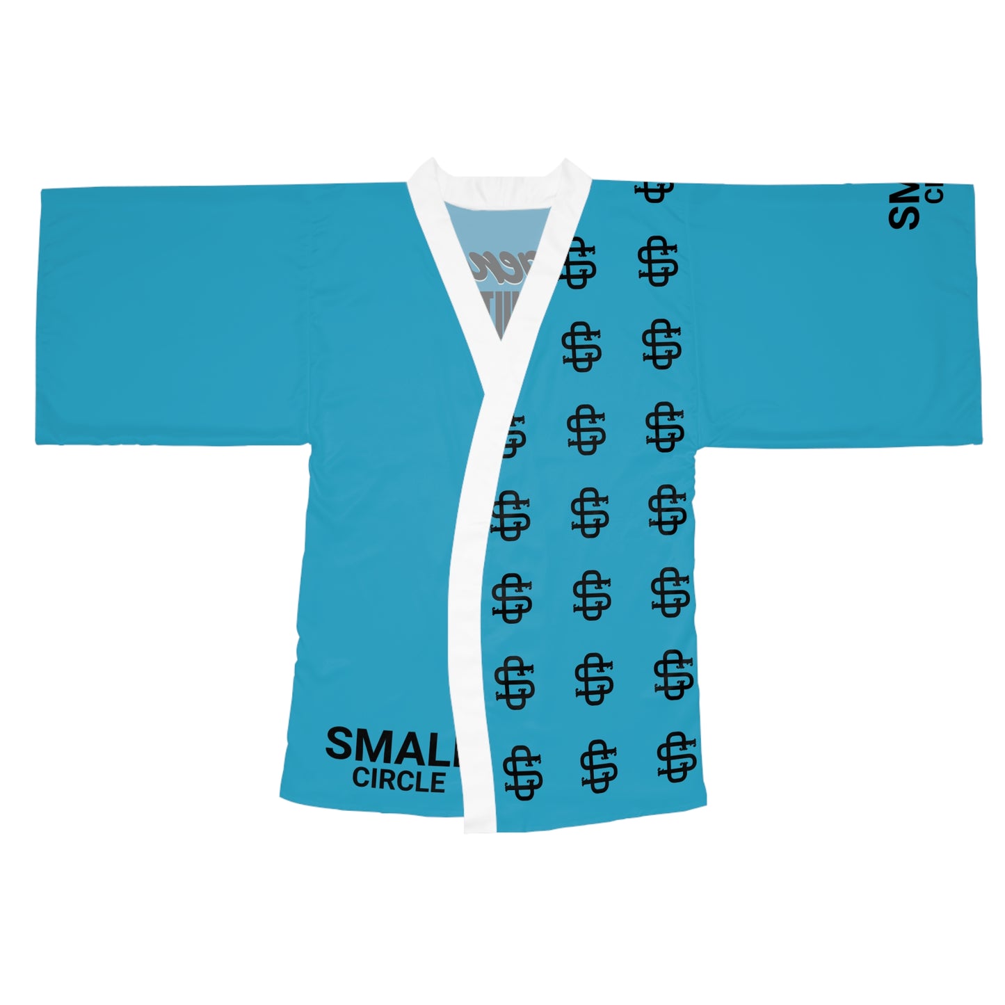 Small Circle Turq Long Sleeve Kimono Robe