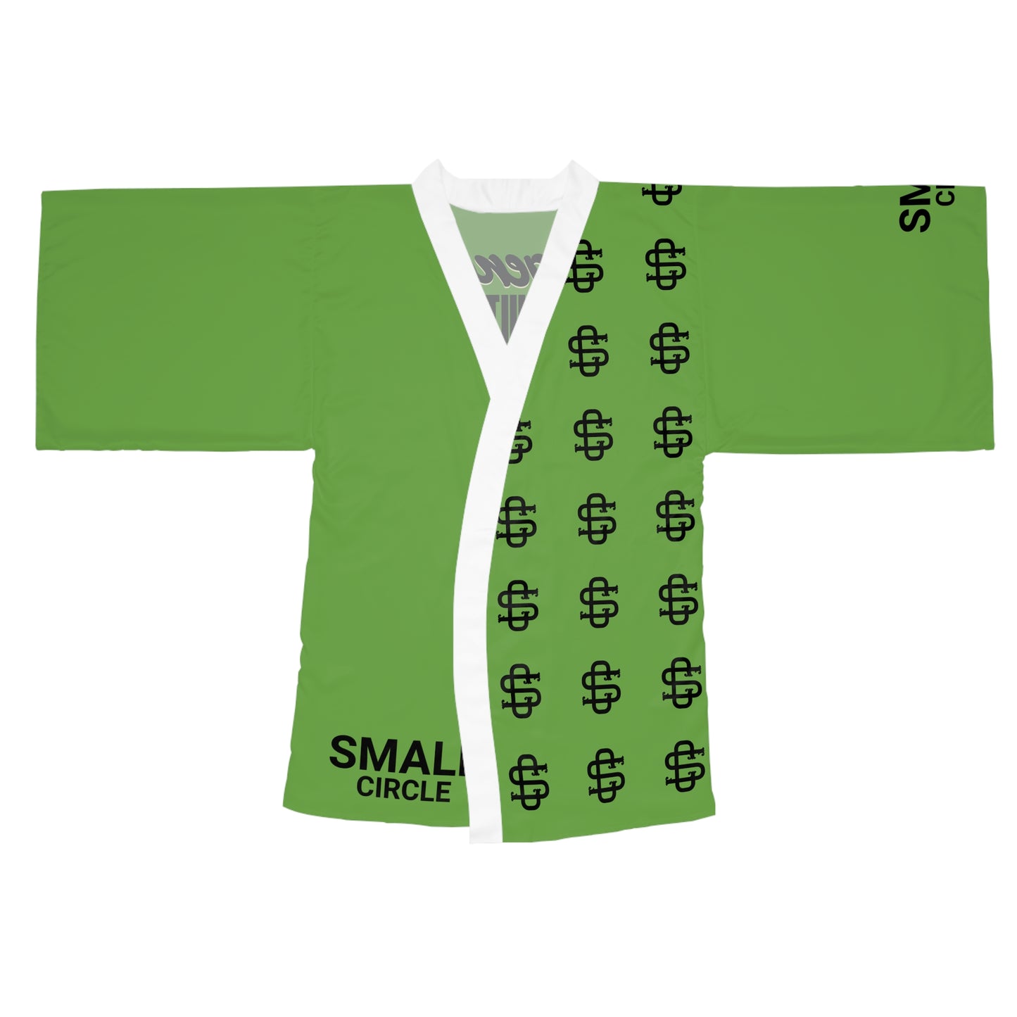 Small Circle Lime Long Sleeve Kimono Robe