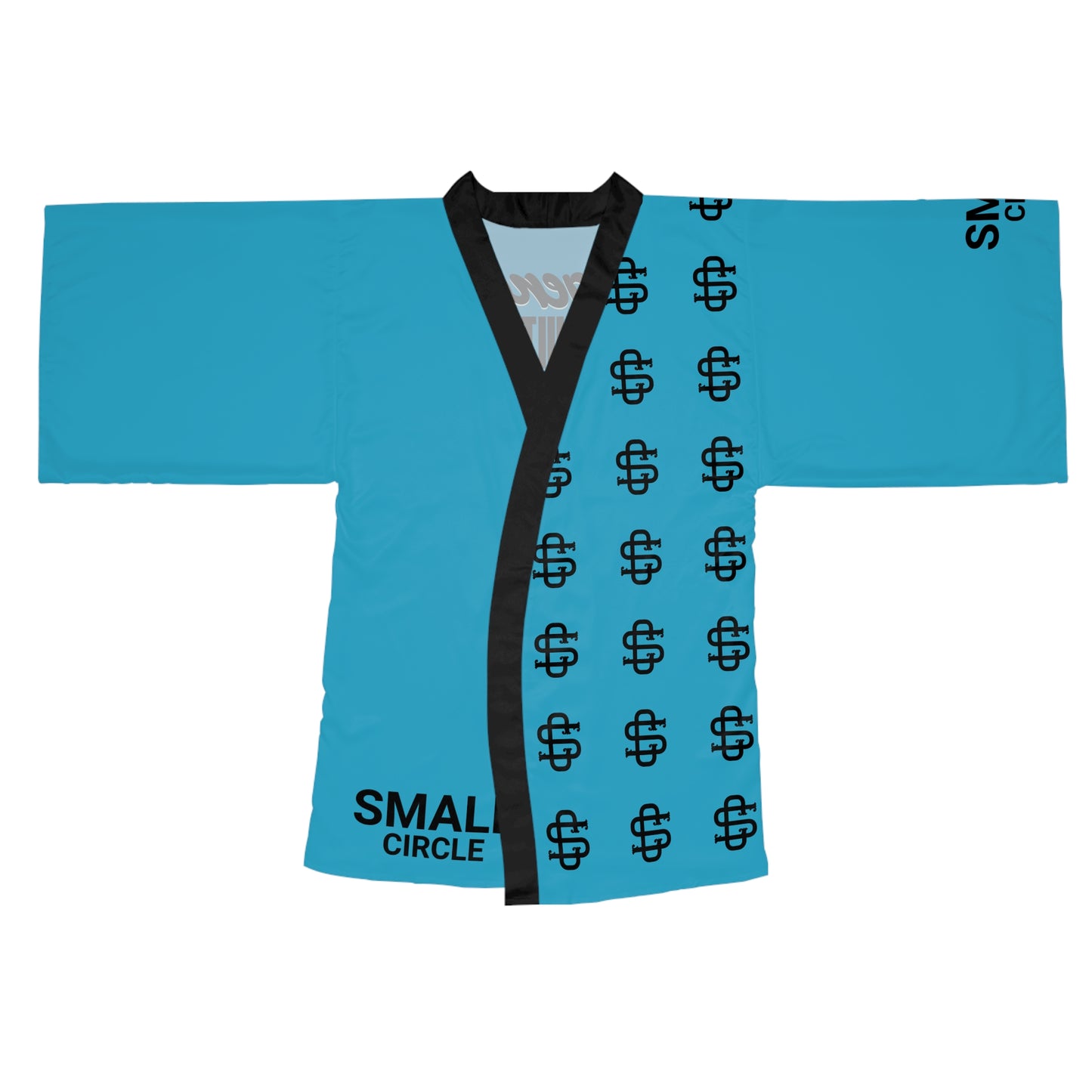 Small Circle Turq Long Sleeve Kimono Robe