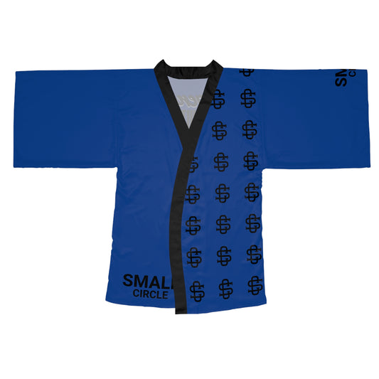 Small Circle Navy Long Sleeve Kimono Robe