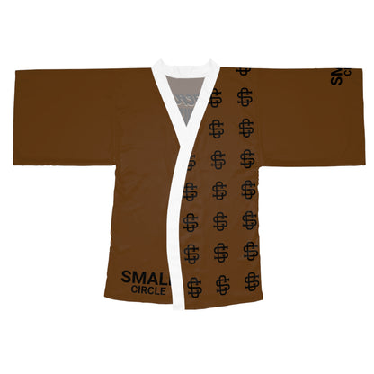 Small Circle Brown Long Sleeve Kimono Robe