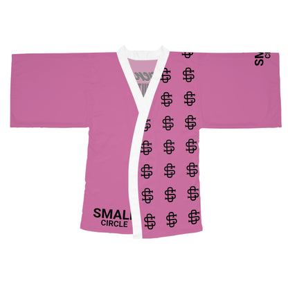 Small Circle Pink Long Sleeve Kimono Robe