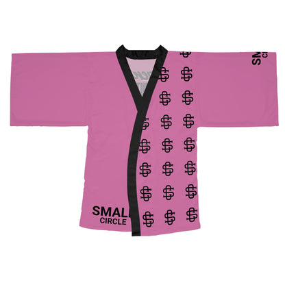 Small Circle Pink Long Sleeve Kimono Robe
