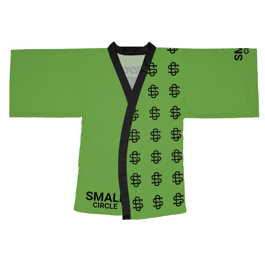 Small Circle Lime Long Sleeve Kimono Robe