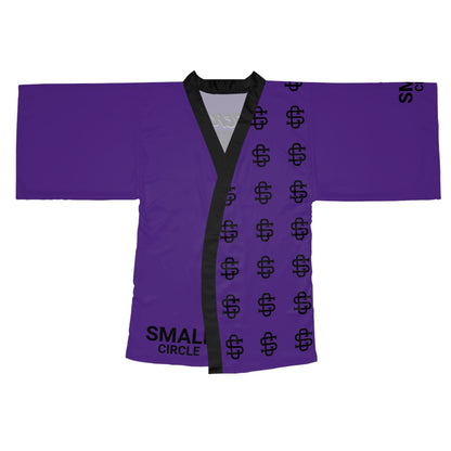 Small Circle Purple Long Sleeve Kimono Robe