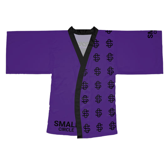 Small Circle Purple Long Sleeve Kimono Robe