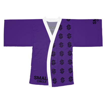 Small Circle Purple Long Sleeve Kimono Robe
