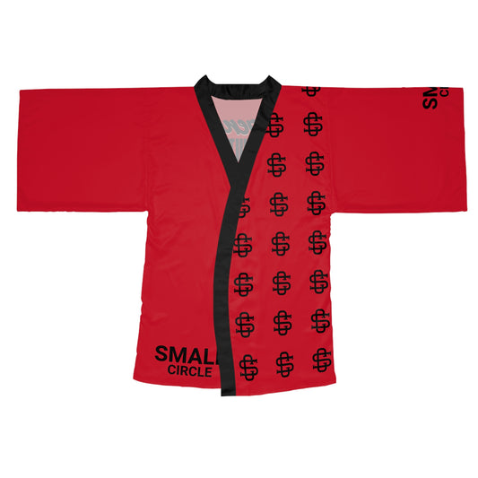 Small Circle Cherry Long Sleeve Kimono Robe
