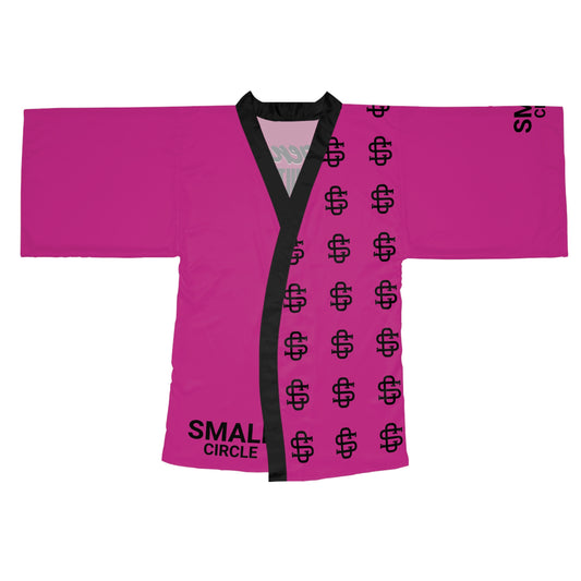 Small Circle Fuchsia Long Sleeve Kimono Robe