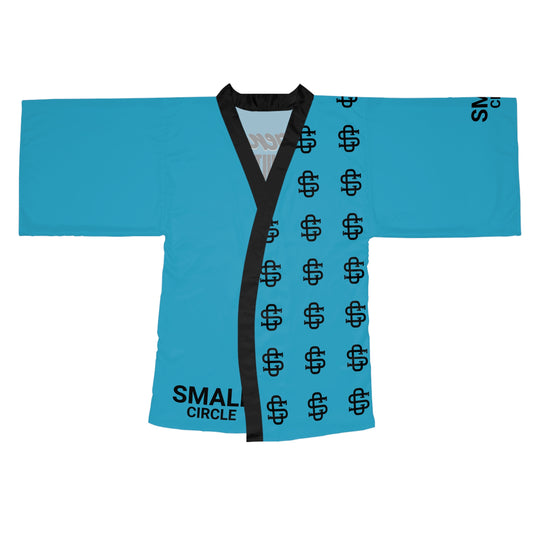 Small Circle Turq Long Sleeve Kimono Robe